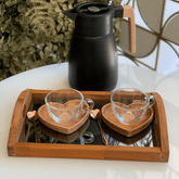 Jogo de 4 Colheres Aço Inox para Chá Heart Coração Rose Gold - 12,7 cm - Ela Decora